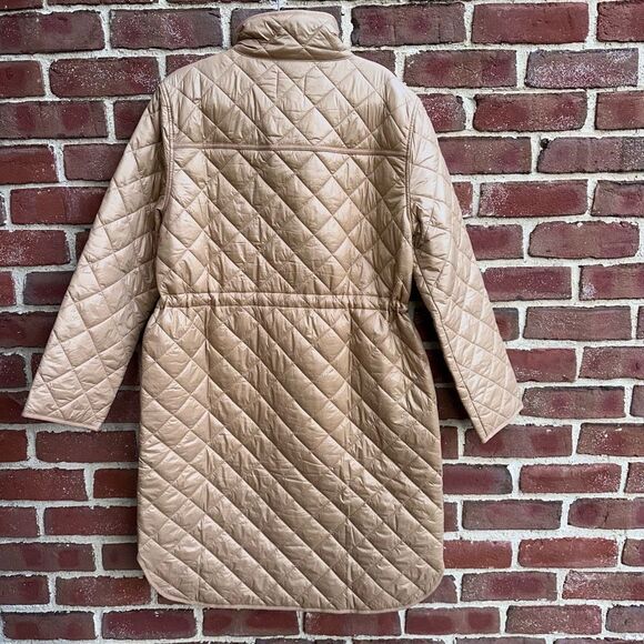 LOFT $190 Quilted Puffer jacket Coat Perfect Camel womens large NEW - Picture 9 of 9
